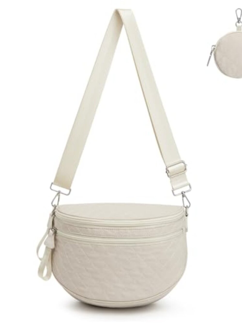Nylon Bum Bag Crossbody Fanny Pack Shoulder Purse with Removable Pouch